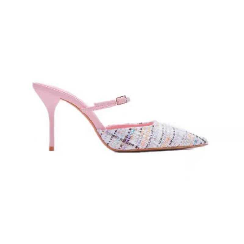 Sandals Spring New 2022 New Pointed Stiletto Pumps Women's Slingback Shallow Mouth Heels Fashion Single Shoes Office Sandals G230211