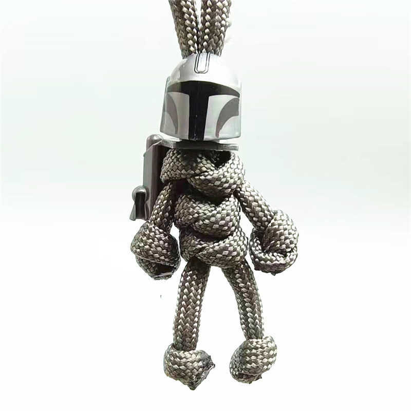 Key Rings Anime Building block Keychain Super Hero Biker Helmet Pendant Keychain Braided Rope Paracord Buddy Bag Hanging Backpack Doll Toy G230210