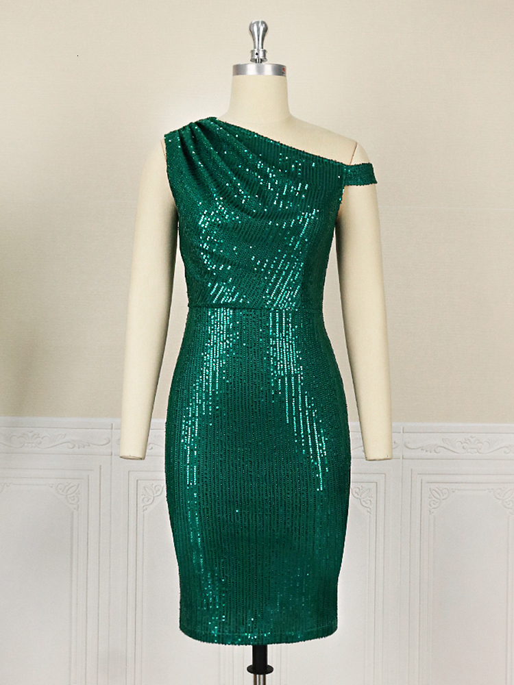 Party Dresses Large Size Sequins Dress Women Club Wear Bodycon One Shoulder Robes Femmes African Sleeveless Mini Inclined Shoulder Ball Gowns 230211