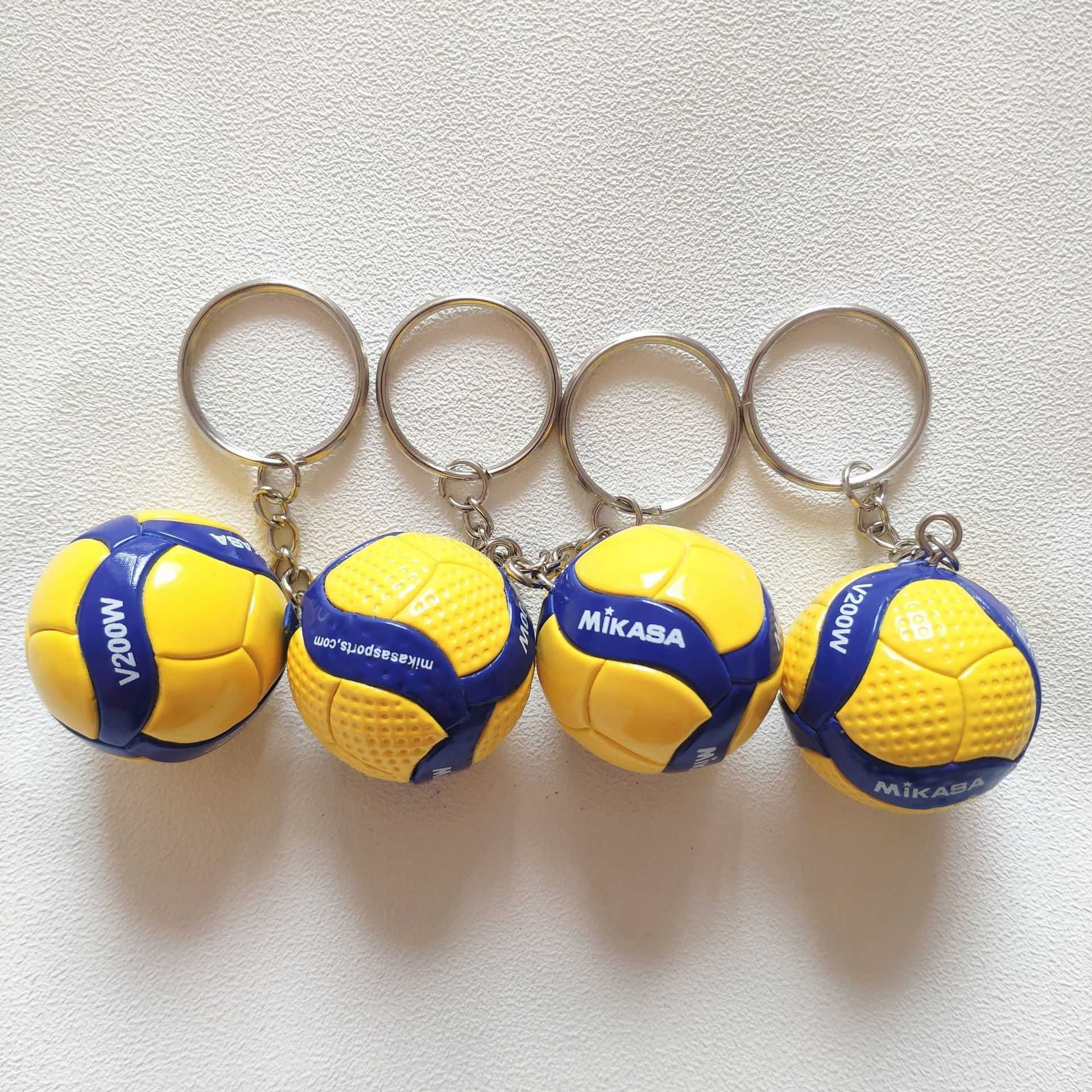 Key Rings V200w Mini PVC Volleyball Keychain Sport Key Chain Gift Car Ball Key Holder Ring For Players Men Women Keyring Birthday Gift G230210