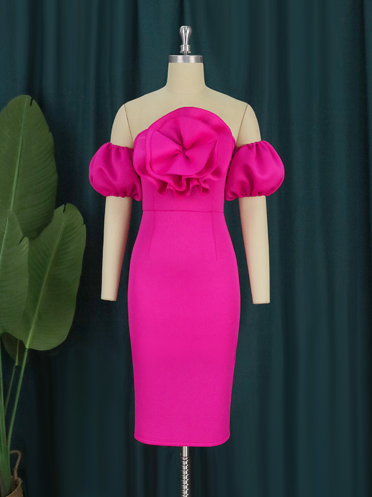Party Dresses Women Sexy Bodycon Dresses Party Off Shoulder Ruffles Flower Event Celebrate Elegant Female Package Hips Vestidos African Gowns 230211