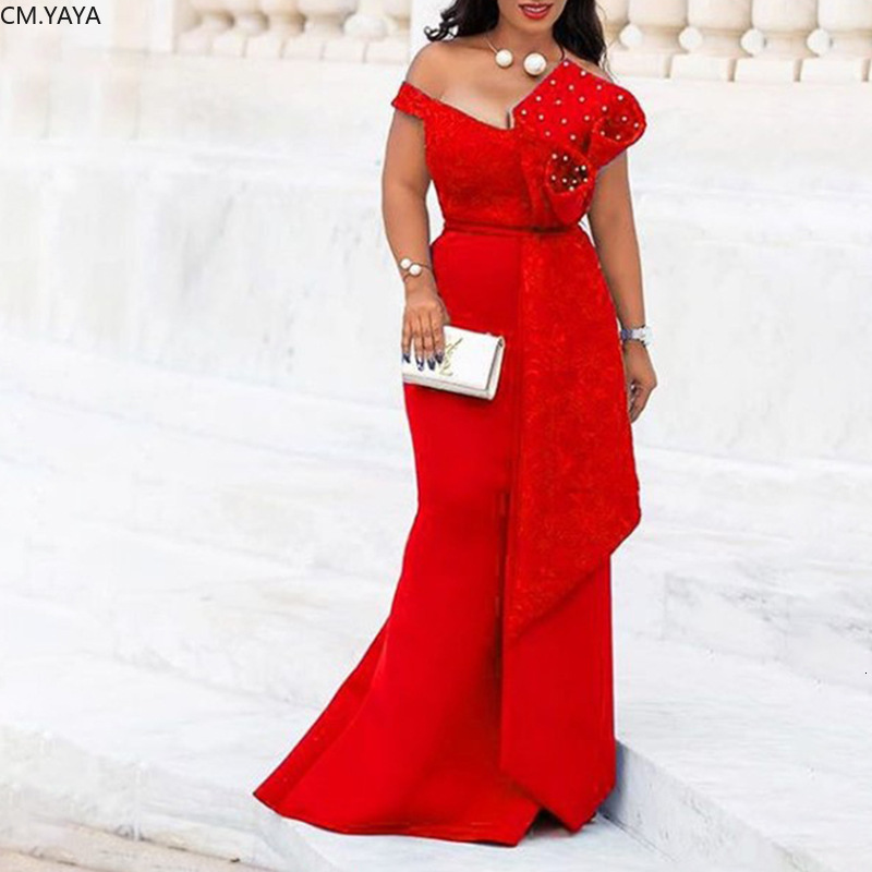 Party Dresses Winter Women Slash Neck Short Sleeve Pearl Dress Sexy Office Lady Africa Evening Night Club Long Maxi GL05143 230211