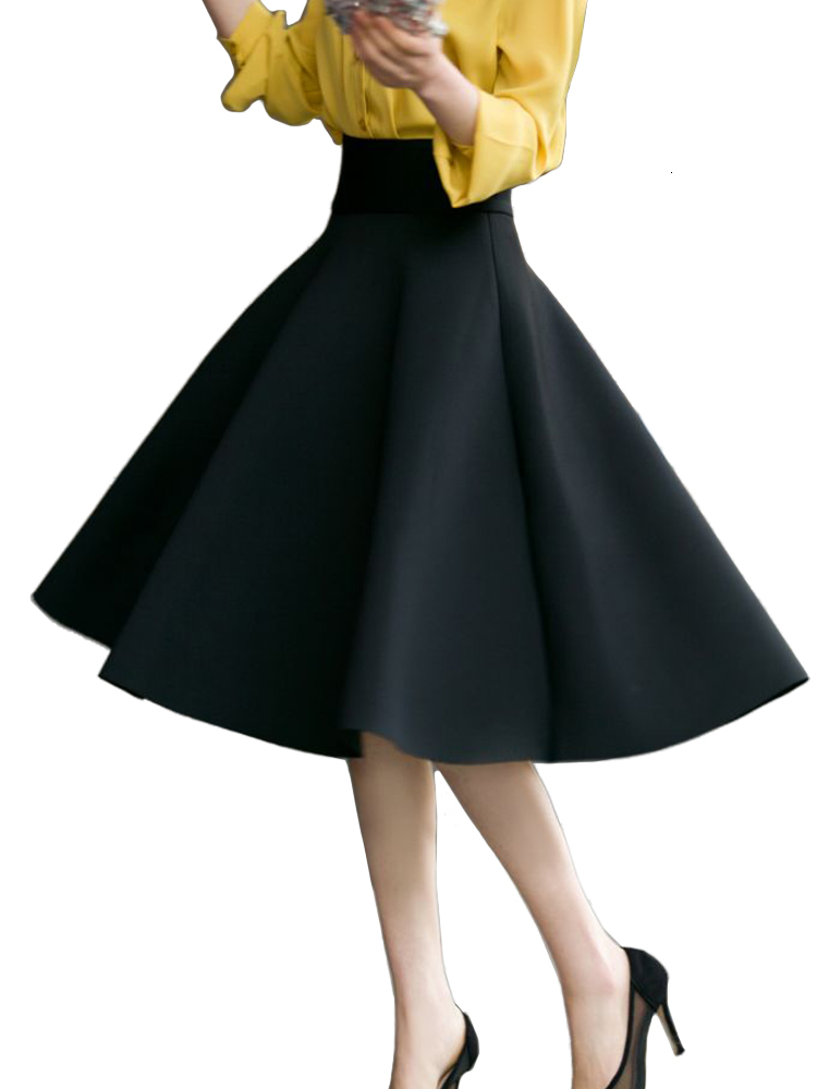 Skirts XS-5XL Women Skirt High Waisted Skirt Female White Knee Length Bottoms Pleated Skirt Saia Midi Pink Black Red Blue Burgundy 230211