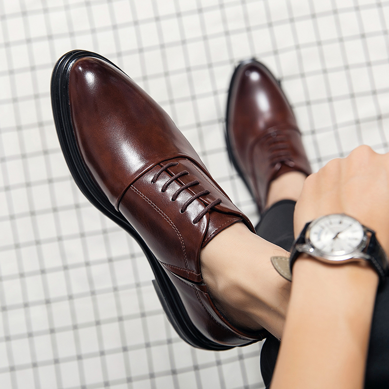 Dress Business Formal Leather Autumn Men Low-top Solid Wedding Color New Fashion Oxford Pointed Office Shoes 230210