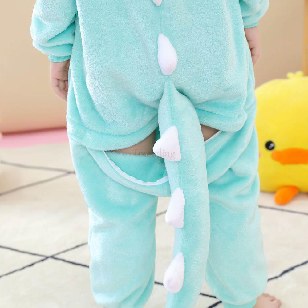 Pajamas Dragon Panda Licorne Flannel Winter Pajamas Children's Dinosaur Onesies Hooded Kigurumis Jumpsuit for 4 6 8 10 12 Year 230210