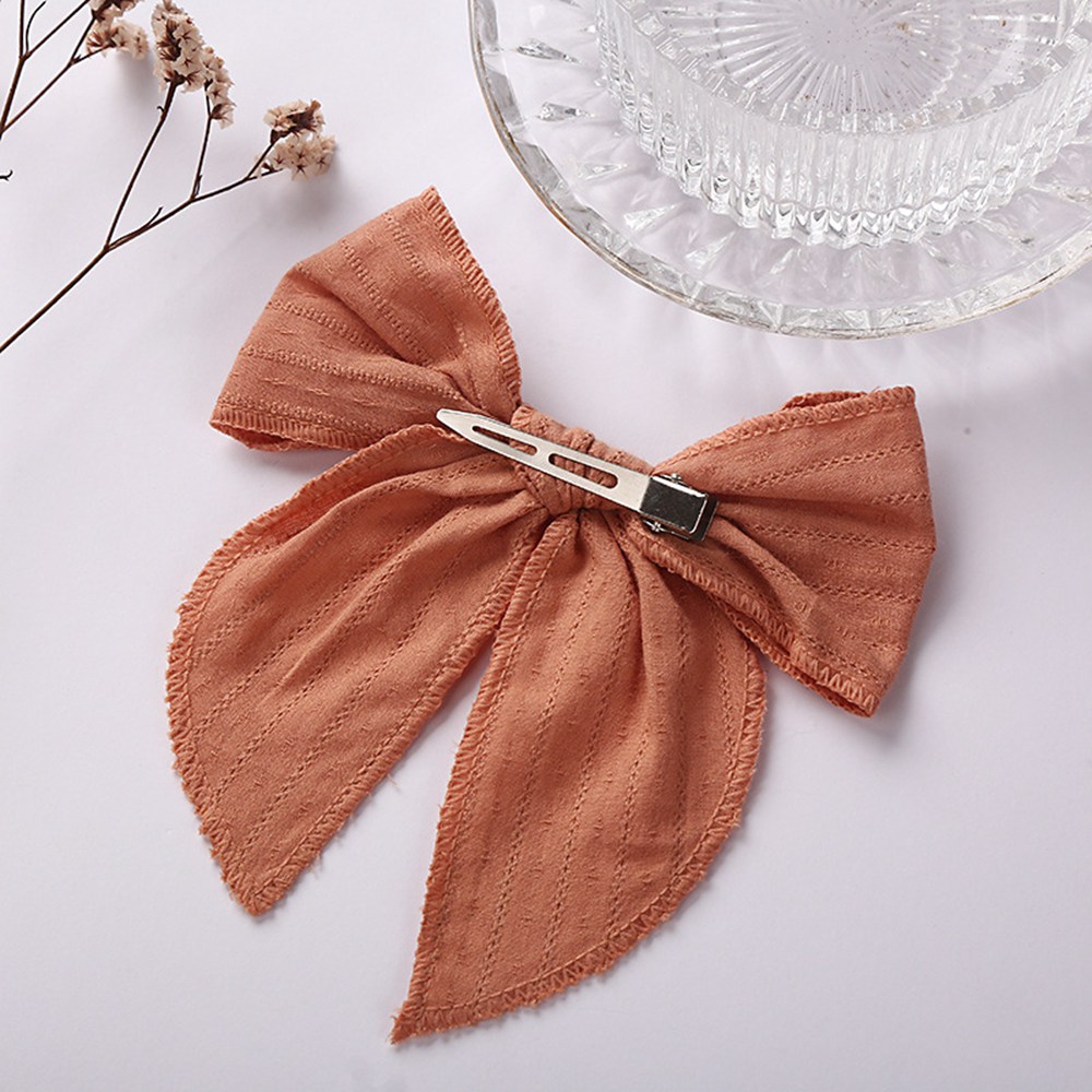 6 Inch Solid Large Ribbon Hair Bow For Girls Kids Handmade Grosgrain Bows With Clips Boutique Hairpins Hair Accessories 1583