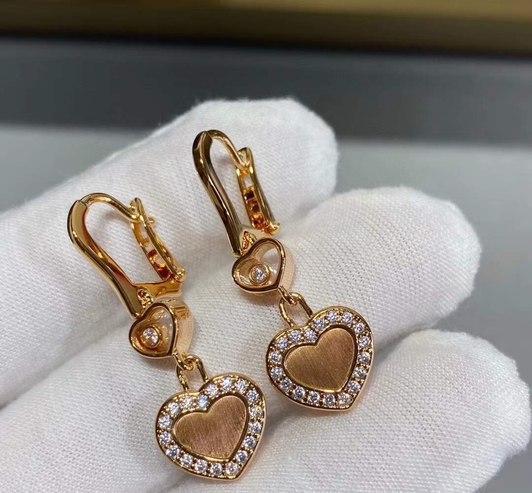 Fashion Geometric Red Heart Earring White Shell Dangle Earrings Wedding Single Diamond Fine Jewelry Gold Plated Tassel Design