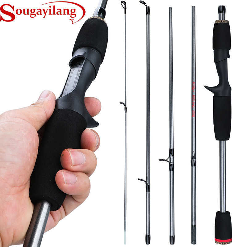 Boat Fishing Rods Sougayilang Lure Fishing Rod 5 Section Portable Travel Fishing Rod EVA Handle SpinningCasting Fishing Pole Fishing Tackle Pesca J230