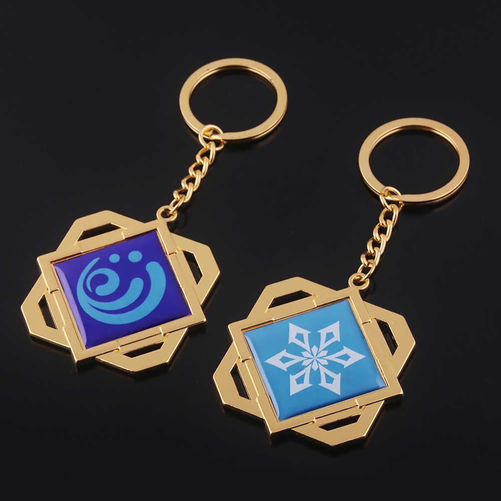 Key Rings Anime Keychain Genshin Impact Vision Element God's Eye for Men Car Key Chain Women Accessories Cute Bag Pendant Key Ring Gift G230210