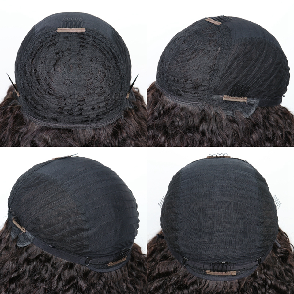 Chick and low maintenance brown balayage kinky curly short human hair wigs with fringe bang lace front refreshing idea for 2024 african american