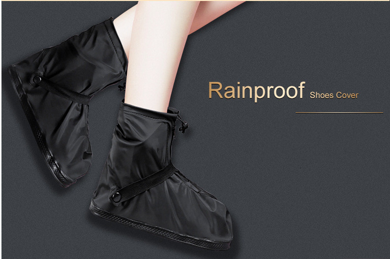 Shoe Parts Accessories Adult Protective Boots and Shoes Covers for Men Women Waterproof Motorcycle Bike Cycling Rain Snow Boot With Zipper Black 23021
