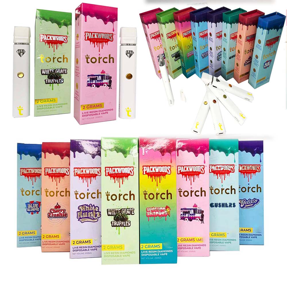 Packwoods X Torch Diamond Disposable E-cigarettes Vape pen 2.0ml 280mAh Rechargeable Battery 10 flavors Empty Carts With Packaging Kit
Packwoods X Torch Diamond Disposable E-cigarettes Vape pen 2.0ml 280mAh Rechargeable Battery 10 flavors Empty Carts With Packaging Kit