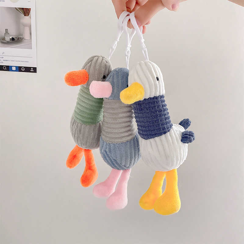 Key Rings Cartoon Cute Plush Ugly Duck Keychain Toy Soft Key Ring Lady Girl Charm Bag Pendant Car New Kids Cute Duck Keyring Children Gift G230210