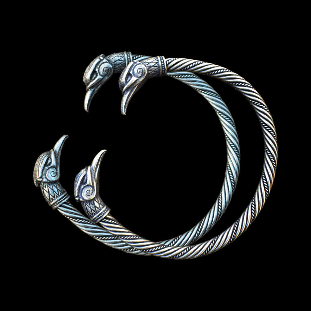 Bangle sanlan viking Ravens Bracelet Odin Ravens hugin and munin Raven Pagan bracelets bangles Male Raven Vikings Norse Nordic G230210
