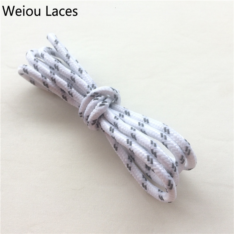 Shoe Parts Accessories 30pairsLot Weiou Reflective Laces Round 45mm Shining Rope laces Polyester With Plastic Tips Wholesale String 230211