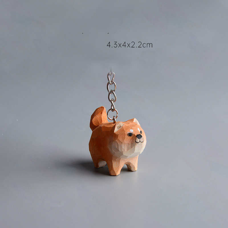 Key Rings Wood Carved Akita Dog Keychain Hand Carved Dog Key Ring Pendant Creative Wood Student Gift Phone Charm Personalized Wholesale G230210