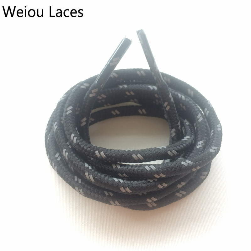Shoe Parts Accessories 30pairsLot Weiou Reflective Laces Round 45mm Shining Rope laces Polyester With Plastic Tips Wholesale String 230211
