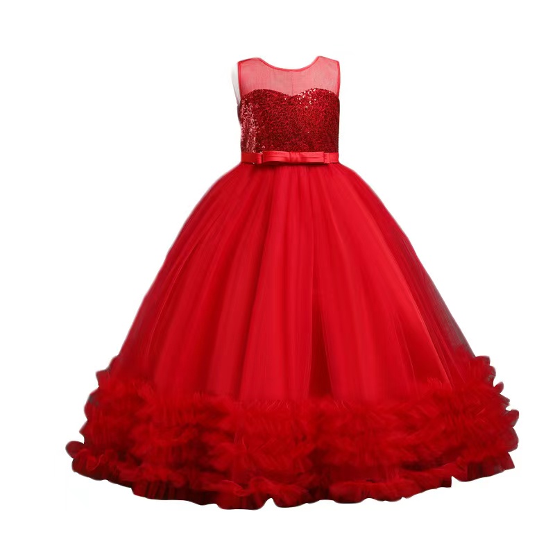 Puffy Flower Girls Dresses 3D Flower V Neck Long Sleeve Kids Teens Pageant Gowns Birthday Party Dress For Wedding Cooktail Gown 2023