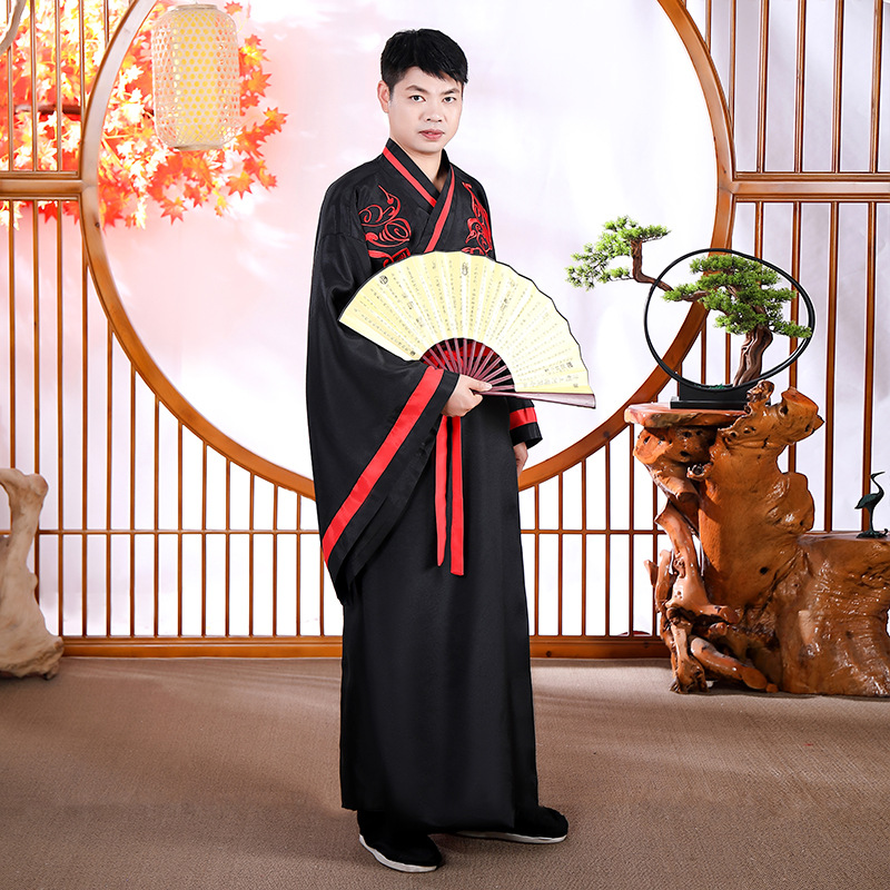 Ethnic Clothing Weijin Dynasties Hanfu Men Wide Sleeve Traditional Ancient China Costume Wedding Embroidery Stage Drama Performance Clothes