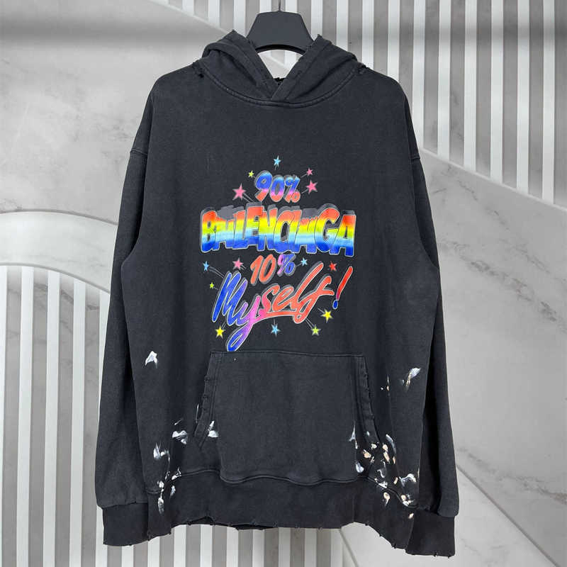 Men's Hoodies Sweatshirts B family rainbow letter heavy industry washing water worn out men's and women's hooded terry sweater BU6O, Wash water black
Men's Hoodies Sweatshirts B family rainbow letter heavy industry washing water worn out men's and women's hooded terry sweater BU6O, Wash water black