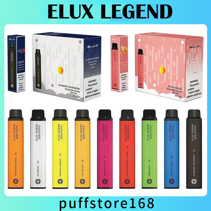 Newest Elux Legend Disposable E cigarettes 3500Puffs Vape Pen 1500mAh Battery Vaporizer Stick Vapor Kit 10ml Pre-filled Cartridge Device VS Elf 1500 Lux Bang 6000
Newest Elux Legend Disposable E cigarettes 3500Puffs Vape Pen 1500mAh Battery Vaporizer Stick Vapor Kit 10ml Pre-filled Cartridge Device VS Elf 1500 Lux Bang 6000