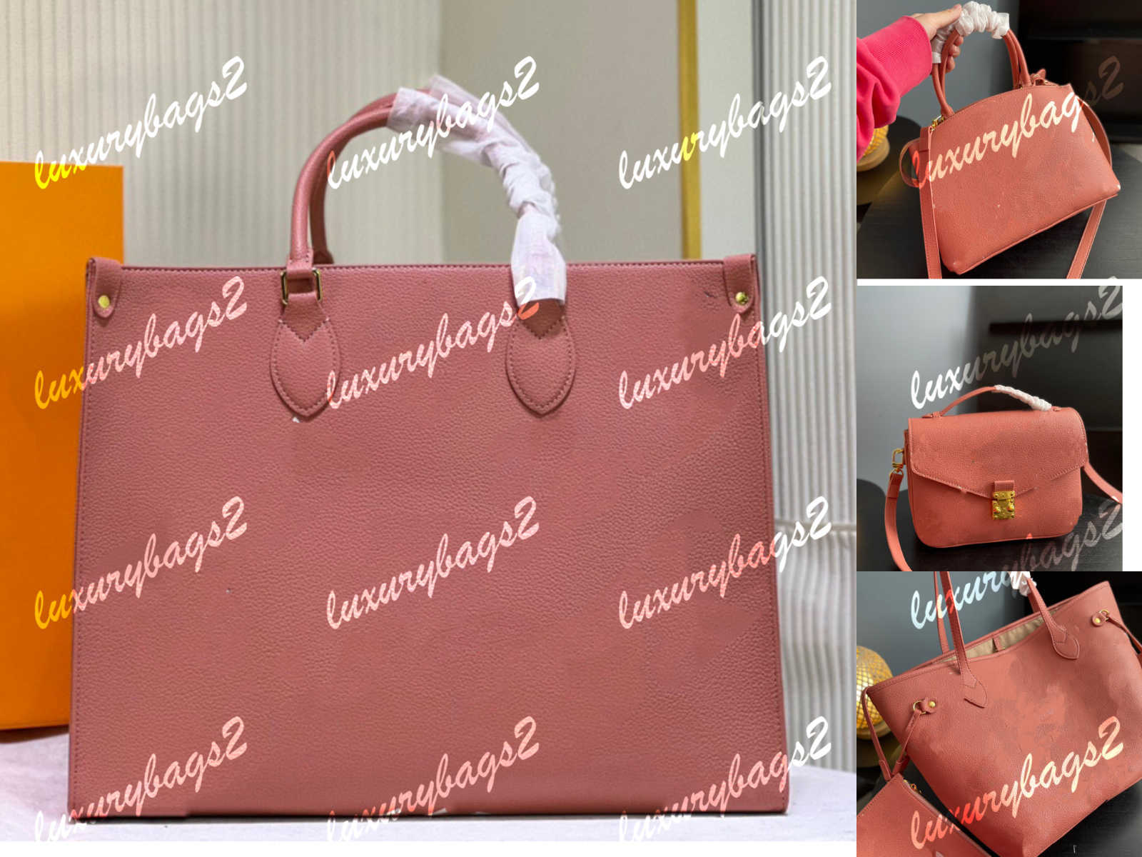 Designers Handbags Shoulder Bag New Style Rose Pink Fashion Shell Bag Designer Brand M45039 Cross Body Purses Onthego Lady Handbag Crossbody, Neverfull 
Designers Handbags Shoulder Bag New Style Rose Pink Fashion Shell Bag Designer Brand M45039 Cross Body Purses Onthego Lady Handbag Crossbody, Neverfull