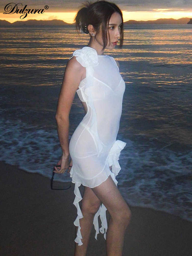 Casual Dresses Dulzura Ruffle Mesh See Through Sexy Y2K Clothes Sleeveless Flower O-Neck Bodycon Mini Dresses For Women Club Streetwear Outfits T230210, White
Casual Dresses Dulzura Ruffle Mesh See Through Sexy Y2K Clothes Sleeveless Flower O-Neck Bodycon Mini Dresses For Women Club Streetwear Outfits T230210, White