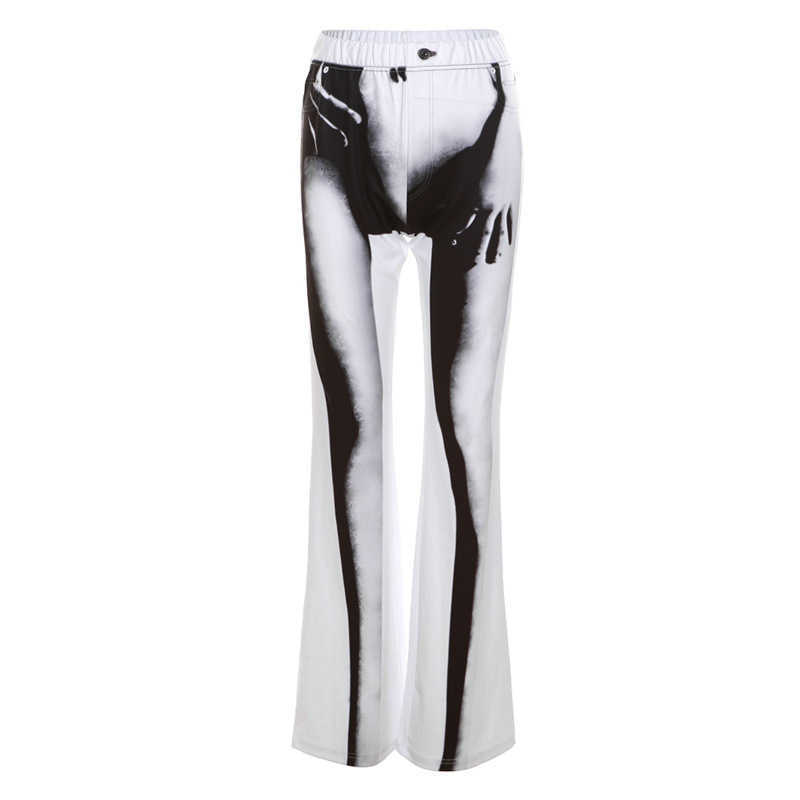 Women's Pants Capris Wind 2022 autumn women's new high-waisted digital print slim speaker yoga casual pants for women T230210