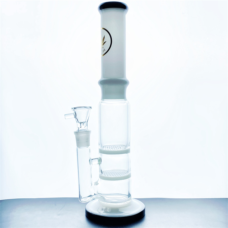 12 in Double-layer honeycomb piece bong glass water pipe, leaf logo milky white 18mm straw bowl
12 in Double-layer honeycomb piece bong glass water pipe, leaf logo milky white 18mm straw bowl