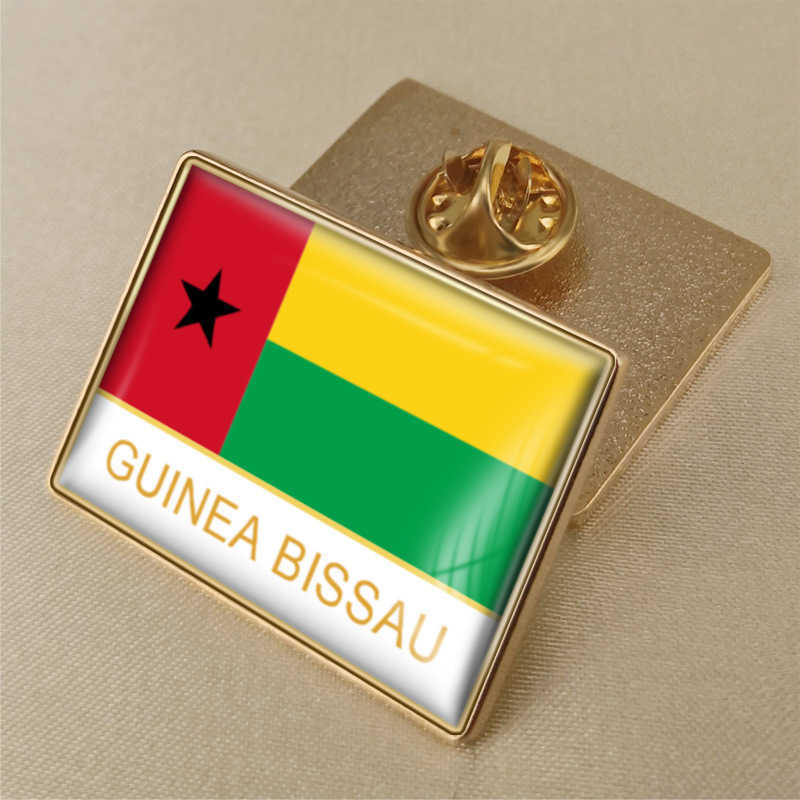 Guinea Bissau National Flag Crystal Resin Drop Badge Brooch Flag Badges of All Countries in the World