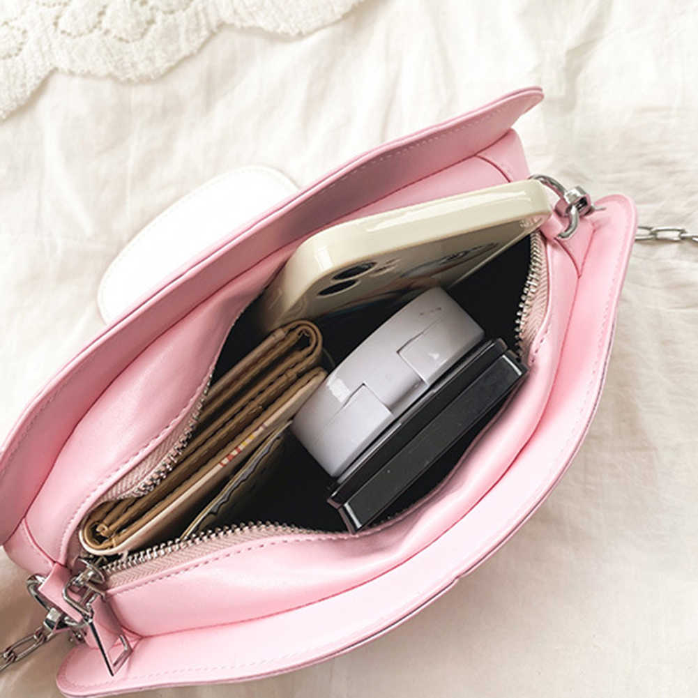Shoulder Bags Women PU Leather Chain Crossbody Bags Cute Cartoon Mushroom Shape Messenger Bags Girls Handbags Casual Ladies Shoulder Bags 0212/23