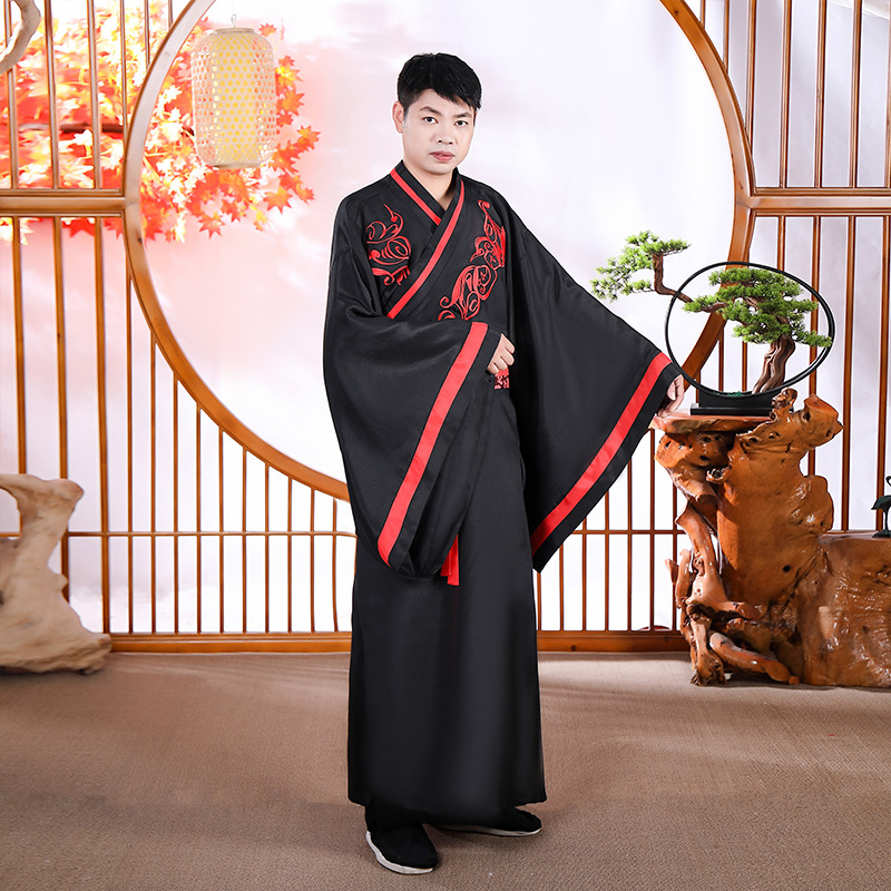 Ethnic Clothing Weijin Dynasties Hanfu Men Wide Sleeve Traditional Ancient China Costume Wedding Embroidery Stage Drama Performance Clothes