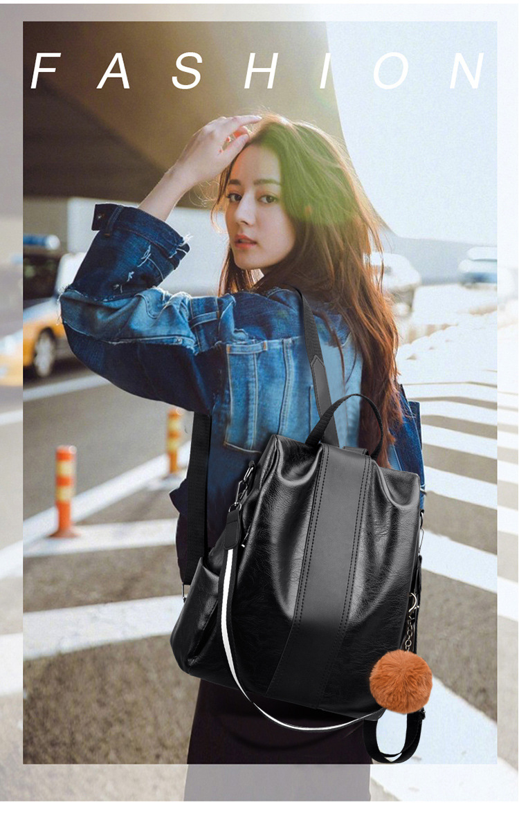 Casual PU Backpack Classic Bags For Women Girls College School Bag Backpacks Leather Large Capacity Bags Women's Travel Purse