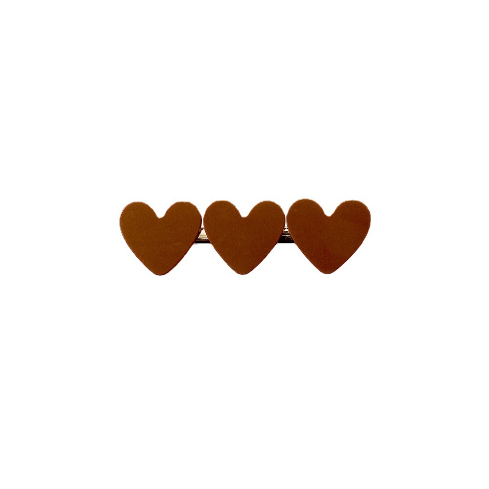 New Women Girls Ribbon Cute Colorful 3 Hearts Hairpins Sweet Hair Clips Barrettes Hair Ornament Fashion Hair Accessories 1601