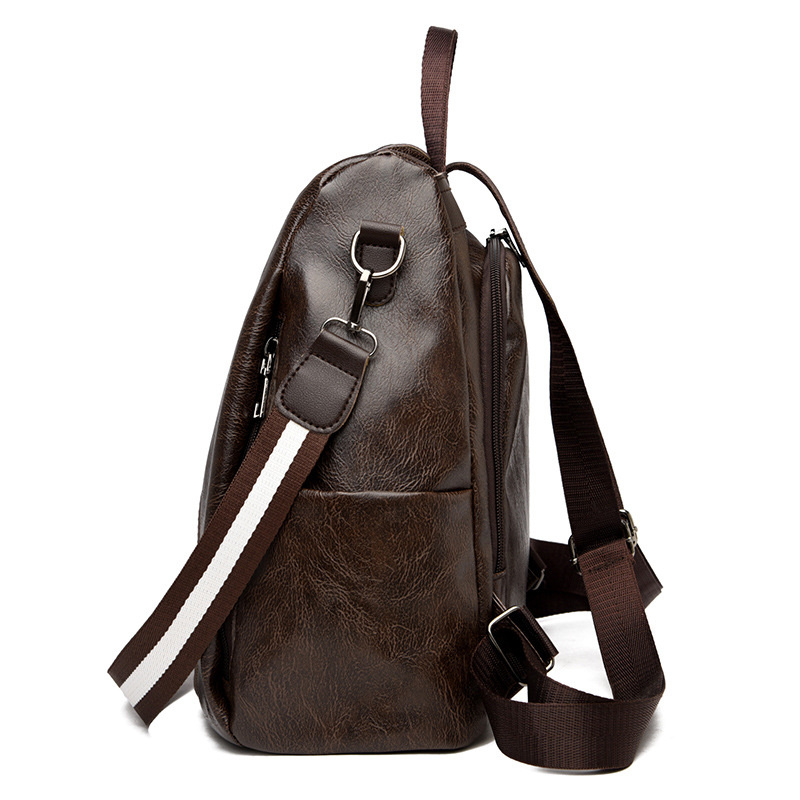 Casual PU Backpack Classic Bags For Women Girls College School Bag Backpacks Leather Large Capacity Bags Women's Travel Purse