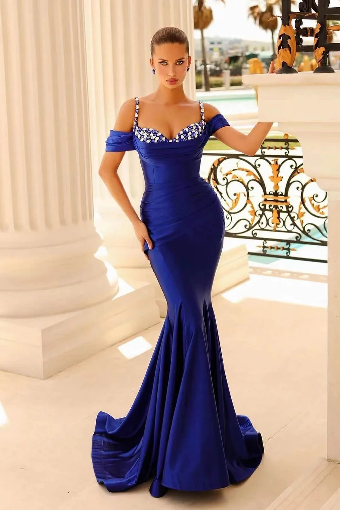 Elegant Plus Size Mermaid Evening Dresses For Women Formal Occasions Pleats Beaded Crystals Spaghetti Straps Floor Length Prom Gowns Custom Made, Black
Elegant Plus Size Mermaid Evening Dresses For Women Formal Occasions Pleats Beaded Crystals Spaghetti Straps Floor Length Prom Gowns Custom Made, Black