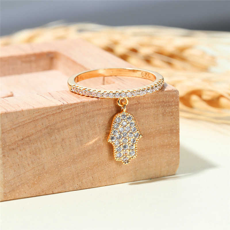 Band Rings Unique Female Small Hand Ring Boho Silver Color Bridal Engagement Ring Vintage Zircon Stone Wedding Jewelry Rings For Women G230213