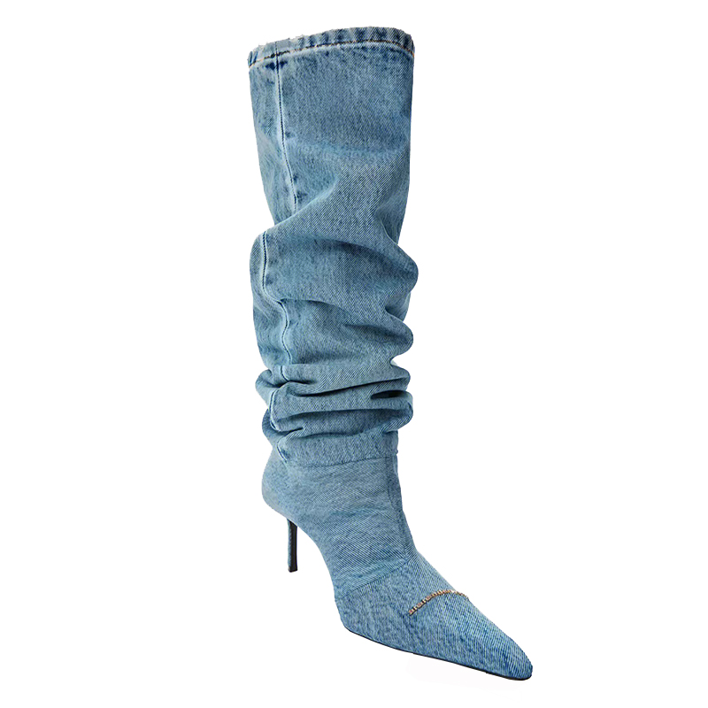 Blue Denim Boots Fashion Thin high heel Pointed toe Womens Winter T Stage Boot Sexy Shoes
Blue Denim Boots Fashion Thin high heel Pointed toe Womens Winter T Stage Boot Sexy Shoes