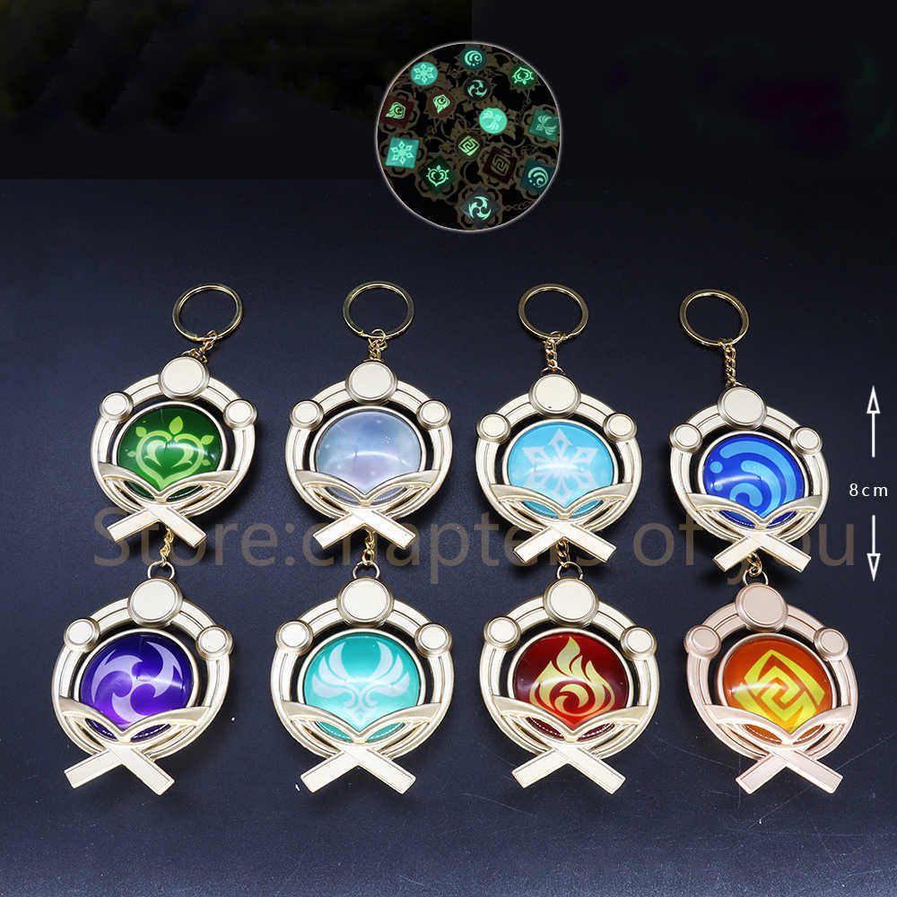 Key Rings Big Size Genshin Impact Vision Of God Keychains Genshin Sumeru Snezhnaya Inazuma Mondstadt Liyue Metal Keyrings Fashion Jewelry G230210