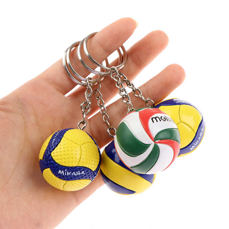 Key Rings Fashion PVC Volleyball Keychain Ornaments Business Volleyball Gifts Beach Ball Sport For Players Men Women Key Chain Gift G230210