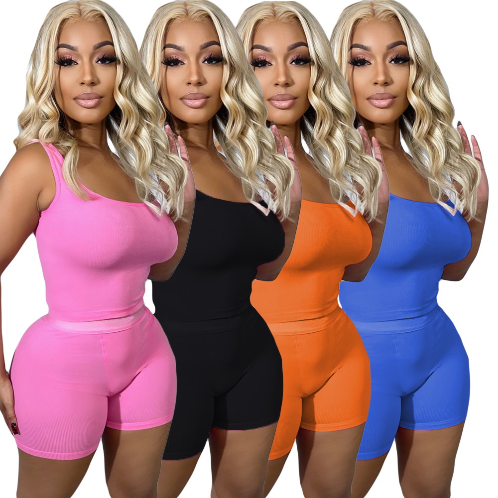 Designer Summer Tracksuits Women Outfits Two Piece Sets Sleeveless Vest Tee Top and Shorts Knitted ribbed Sportswear Casual Solid Sweatsuits Wholesale 9257, Mix color
Designer Summer Tracksuits Women Outfits Two Piece Sets Sleeveless Vest Tee Top and Shorts Knitted ribbed Sportswear Casual Solid Sweatsuits Wholesale 9257, Mix color