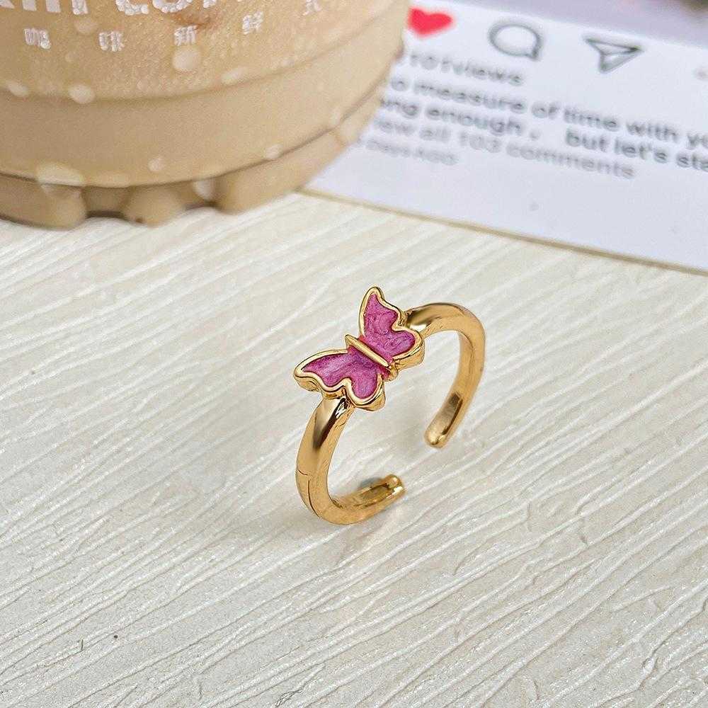 Band Rings Trendy Butterfly Rings For Women Men Lover Couple Rings Set Friendship Engagement Wedding Open Rings 2022Jewelry Ring New G230213