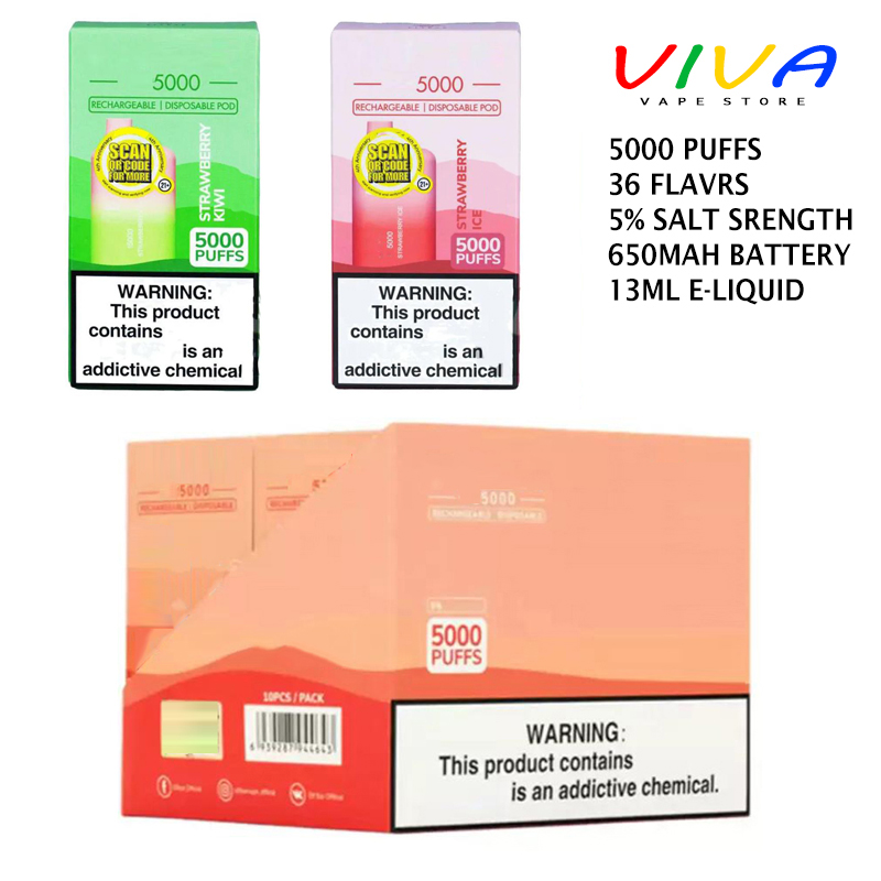 5000 Puffs Electronic Cigarette Kit 5% Disposable Vape Pen Bar 650mAh Rechargeable Battery 13ml Prefilled Pods Cartridges Vaporizers Bars Vapes
5000 Puffs Electronic Cigarette Kit 5% Disposable Vape Pen Bar 650mAh Rechargeable Battery 13ml Prefilled Pods Cartridges Vaporizers Bars Vapes