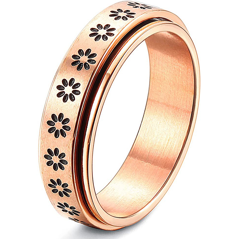 Anxiety Fidget Spinner Rings for Men Male Black Stainless Steel Spinning Rotate Ring for Women Anti Stress Accessories Jewelry