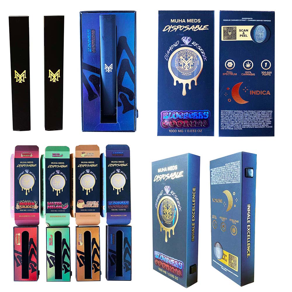MUHA MEDS Disposable Vape Pens 280mah Rechargeable Battery 1.0ml Empty Vaporizer Pods Ceramic Coil Cartridges E cigarettes carts with packaging 10 flavors
MUHA MEDS Disposable Vape Pens 280mah Rechargeable Battery 1.0ml Empty Vaporizer Pods Ceramic Coil Cartridges E cigarettes carts with packaging 10 flavors