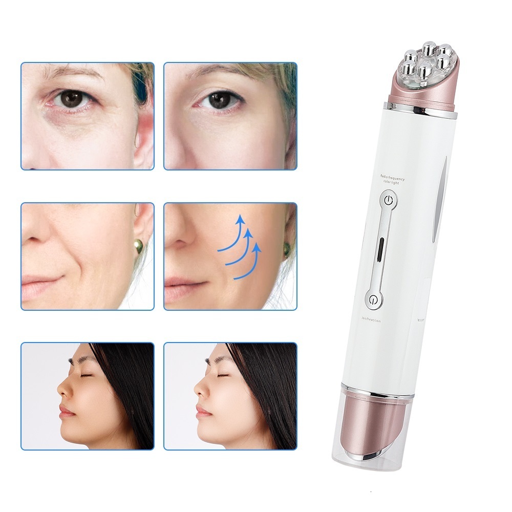 Face Massager Multifunction LED Pon Therapy High Vibration EMS Heating Massage Face Eye Massager Skin Lifting Anti-Wrinkle SPA Tool 230211