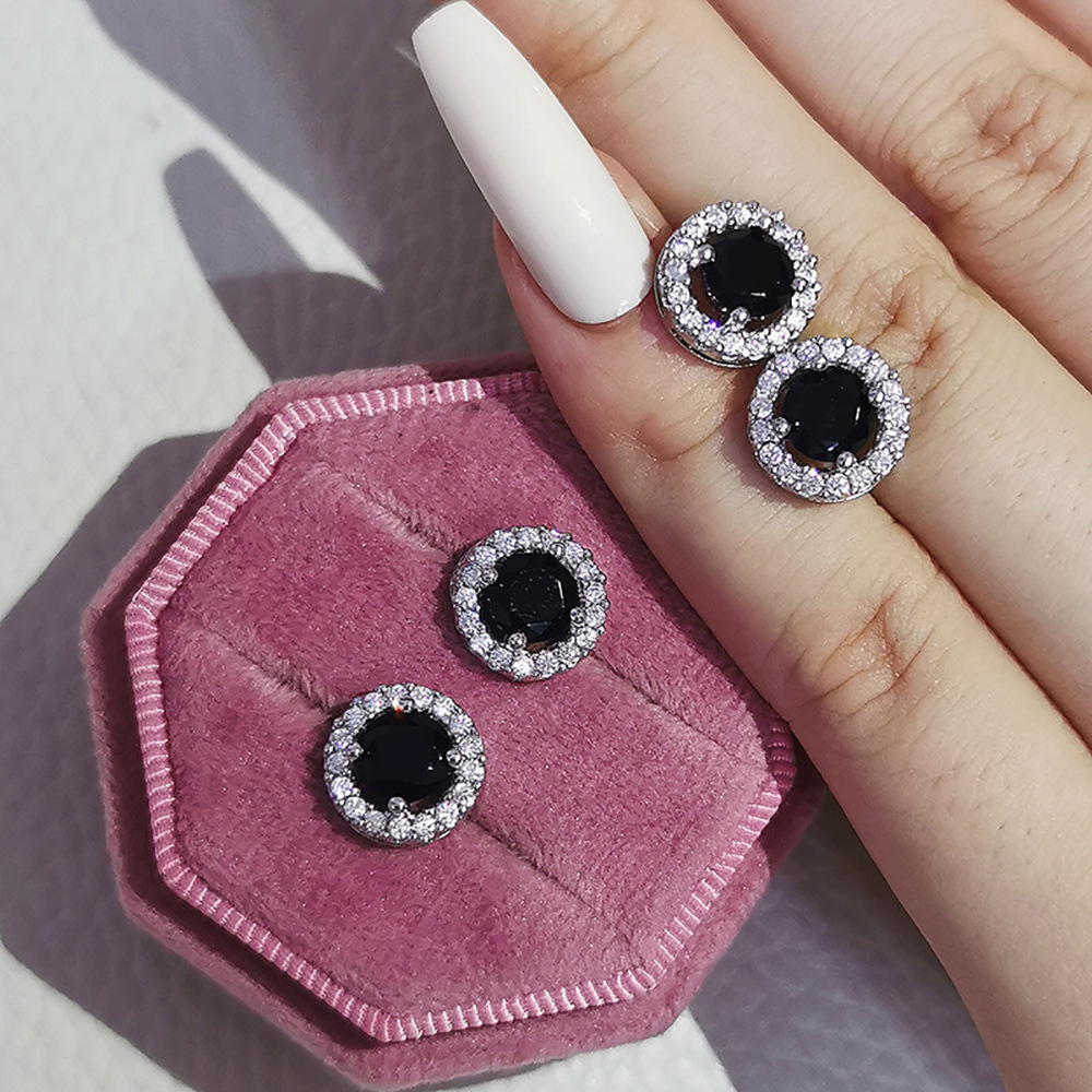 Sterg Sier Cubic Zirconia Stud Earrings: Handmade 2024 Jewelry Gift