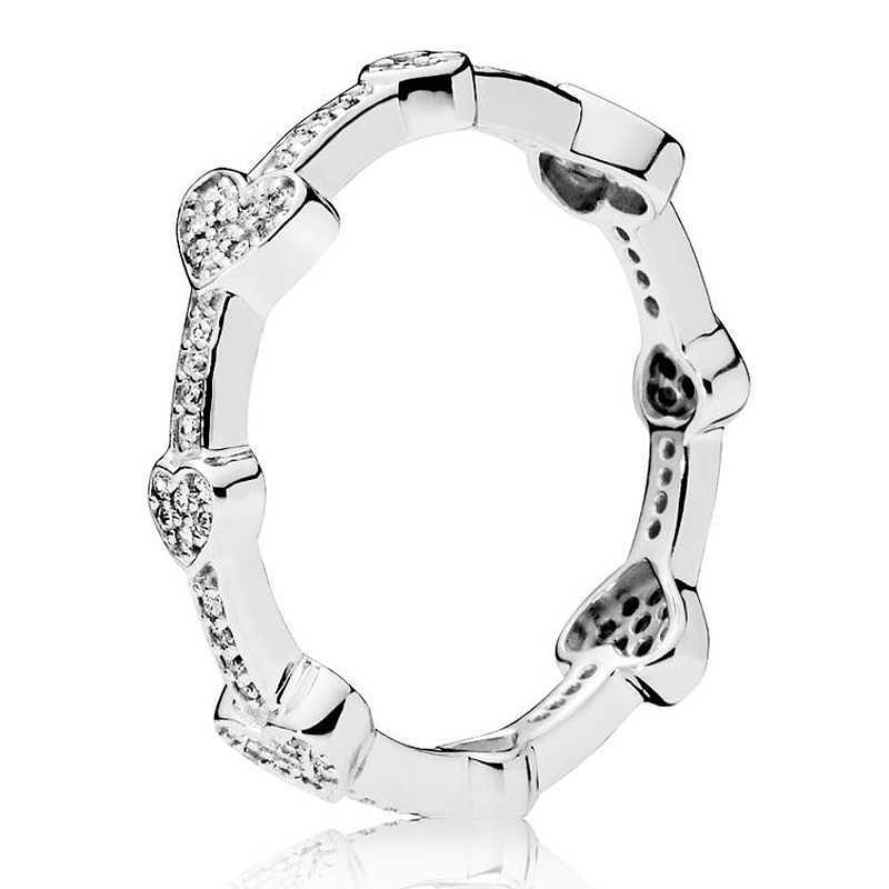 Band Rings Original Pave Love Eternal Braided Alluring Hearts Timeless Zig Zag With Crystal Ring 925 Sterling Silver Ring Europe Jewelry G230213