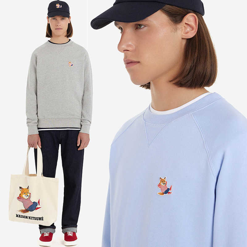 Maison Kitsune Designer Sweatshirt Pullover Jumper Embroidered Cotton Women's Bodysuit, Grey - triangular tip
Maison Kitsune Designer Sweatshirt Pullover Jumper Embroidered Cotton Women's Bodysuit, Grey - triangular tip