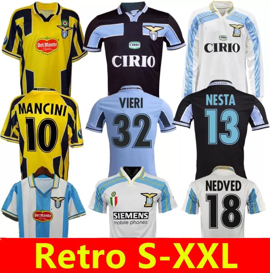 1998 1999 2000 2001 Lazio Retro Soccer Jerseys Vieri SALAS MIHLOVIC VERON STANKOVIC MANCINI NESTA NEDVED INZAGHI Vintage Football Shirt